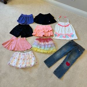 SOLD - Bundle of girls clothes (shorts, skirts, jeans, top, sweatshirts)